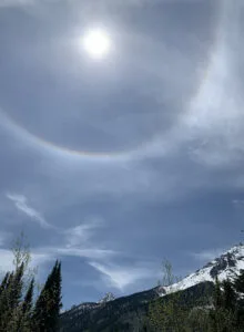 sundog over Grand Teton Mountain Range